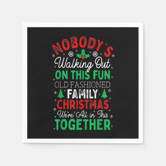 誰もこのおもしろいの古い家族のキリストに歩く スタンダードカクテルナプキン (正面)