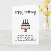 誰もしでも古いおもしろい誕生日 カード (黄色い花)