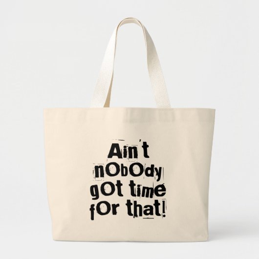 誰もその得バッグに時間がない ラージトートバッグ (正面)