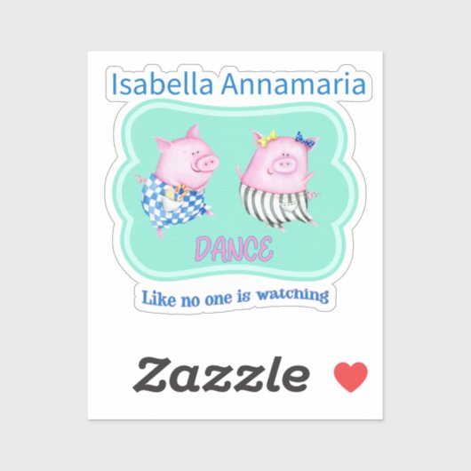 誰もカスタム幸せな豚を見ていないようなダンス シール (シート)