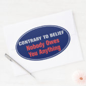 誰もステッカーを借りていない 楕円形シール (封筒)