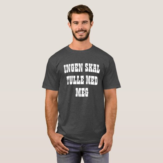 誰もノルウェーの黒の私と冗談を言いません Tシャツ (正面フル)