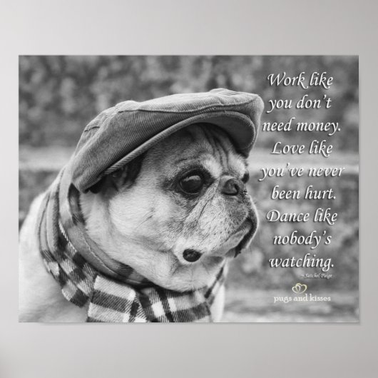 誰もパグのポスターを見ていないようなダンス ポスター (正面)