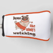 誰もパグ犬を見ていないようガーリーに踊る ゴルフヘッドカバー (正面)