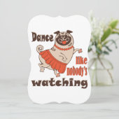 誰もパグ犬を見ていないようガーリーに踊る サンキューカード (スタンド正面)