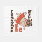 誰もパグ犬を見ていないようガーリーに踊る フリースブランケット (正面(横))