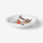 誰もパグ犬を見ていないようガーリーに踊る ペーパーボウル (傾斜あり)