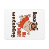 誰もパグ犬を見ていないようガーリーに踊る マグネット (横)