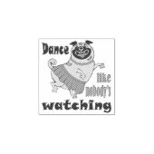 誰もパグ犬を見ていないようガーリーに踊る ラバースタンプ (インプリント)