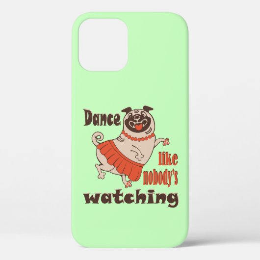 誰もパグ犬を見ていないようガーリーに踊る Case-Mate iPhoneケース (裏面)
