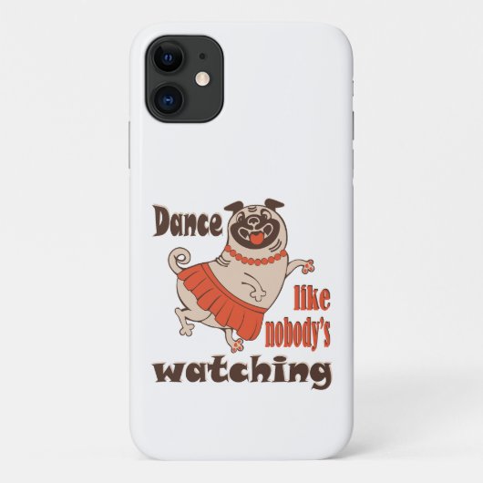 誰もパグ犬を見ていないようガーリーに踊る Case-Mate iPhoneケース (裏面)