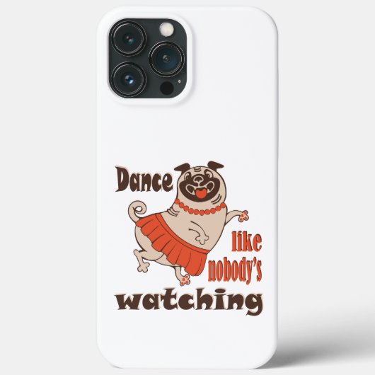 誰もパグ犬を見ていないようガーリーに踊る Case-Mate iPhoneケース (裏面)