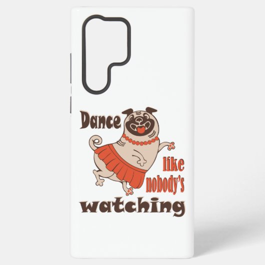 誰もパグ犬を見ていないようガーリーに踊る SAMSUNG GALAXYケース (裏面)