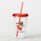 誰もプグの女の子を見ていないようなダンス アクリルタンブラー (裏面)