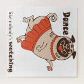 誰もプグの女の子を見ていないようなダンス ジグソーパズル (横)