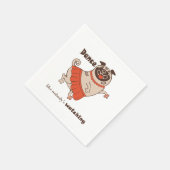 誰もプグの女の子を見ていないようなダンス スタンダードカクテルナプキン (角)