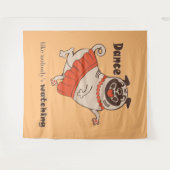 誰もプグの女の子を見ていないようなダンス タペストリー (正面(横))