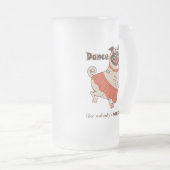 誰もプグの女の子を見ていないようなダンス フロストグラスビールジョッキ (正面右)