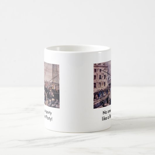 誰もボストンお茶会のようなパーティーを投げません! コーヒーマグカップ (中央)