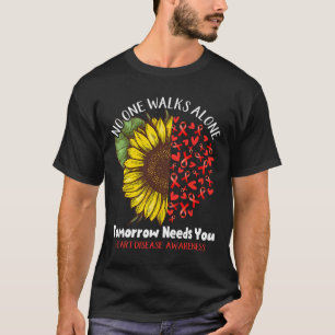 誰も一人じゃない明日が必要 Heart Disease Nobody Walks Alone Tom Tシャツ