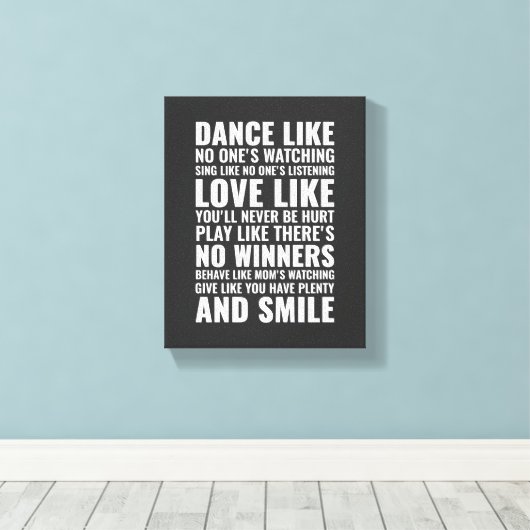 誰も壁のアートを見ていないようなダンス引用文 キャンバスプリント (インサイチュ (ウッドフロア))