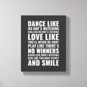 誰も壁のアートを見ていないようなダンス引用文 キャンバスプリント (正面)