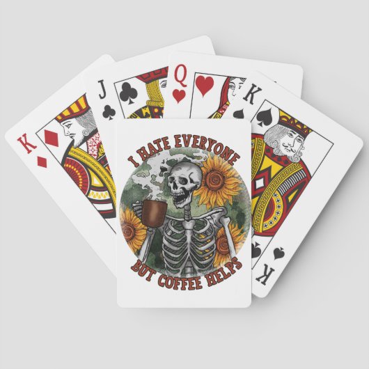 誰も好きじゃないけどコーヒーが助けてくれる - 面白いコーヒー トランプ (裏面)
