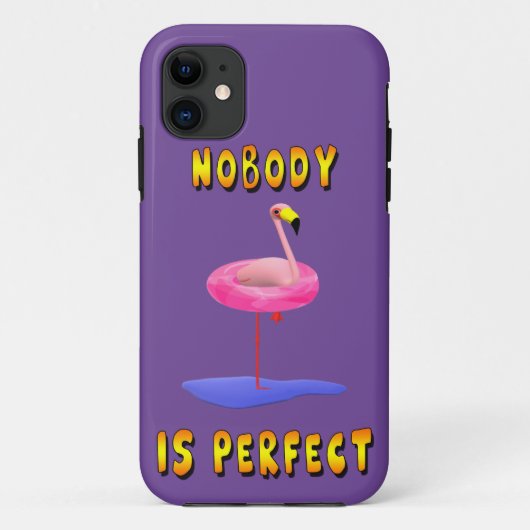 誰も完璧じゃない 面白いフラミンゴ スマホケース Case-Mate iPhoneケース (裏面)