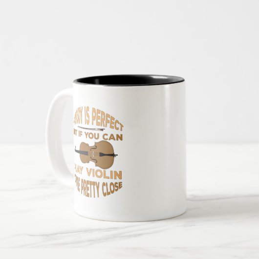 誰も完璧ではないもしが、あなた遊はバイオリンすることができる ツートーンマグカップ (正面左)