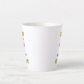 誰も完璧ではない – フラミンゴとスイミングリング カフェラテマグ (正面)