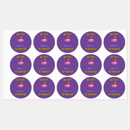 誰も完璧ではない – フラミンゴとスイミングリング ラベル (シート)