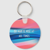 誰も常に賢い人はいない引用文コーラルキーチェーン キーホルダー (正面)