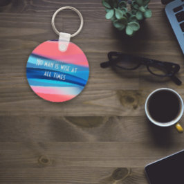 誰も常に賢い人はいない引用文コーラルキーチェーン キーホルダー