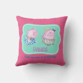 誰も幸せな踊り豚を見ていないようなダンス クッション (裏面)