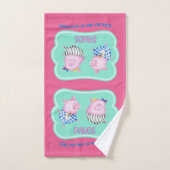 誰も幸せな踊り豚を見ていないようなダンス バスタオルセット (ハンドタオル)