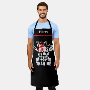 誰も彼ほど上手に肉に下味をつけられないよ、面白いBBQグリルギフト エプロン