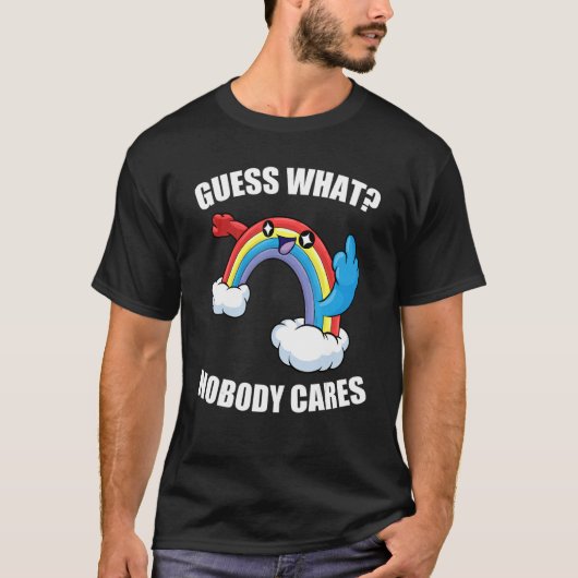 誰も気にしないと思うよ 虹のミーム Tシャツ (正面)