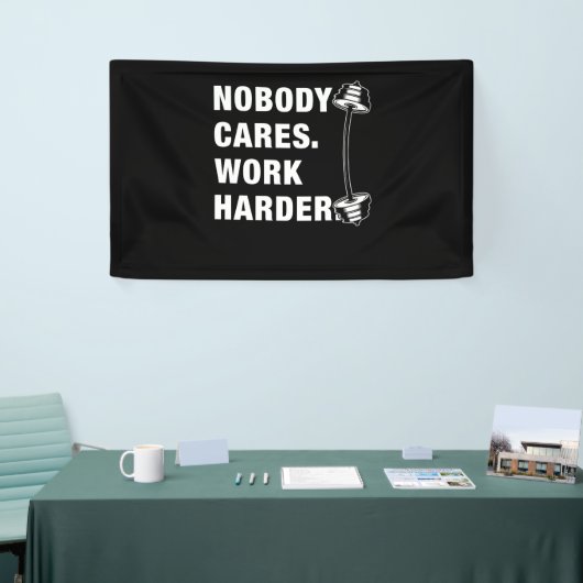 誰も気にもっと体おもしろい育館で働かない 横断幕 (トレードショー)