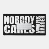 誰も気によりモチベーション黒 デスクマット (キーボード&マウス)