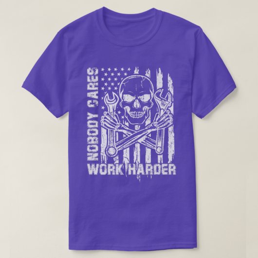 誰も気により頑張らないスカルオートコラントアメリカ Tシャツ (デザイン正面)