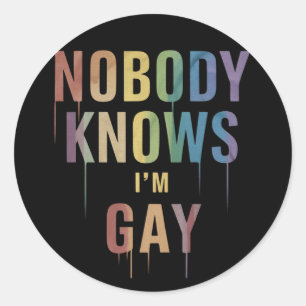 誰も私がゲイだと知らない LGBTゲイプライド 面白い ラウンドシール