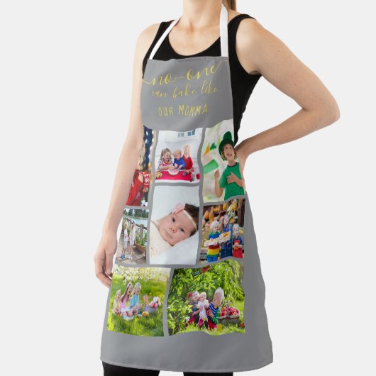 誰も私たちの写真のようにベイクできないママ編集可能8写真 エプロン (インサイチュ)