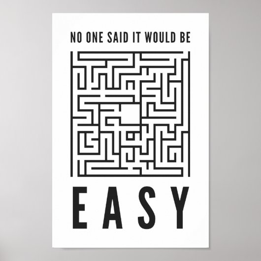 誰も簡単 |やる気を起こさせる引用文 ポスター (正面)