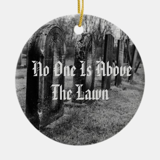 誰も芝生の上に居ない セラミックオーナメント (正面)