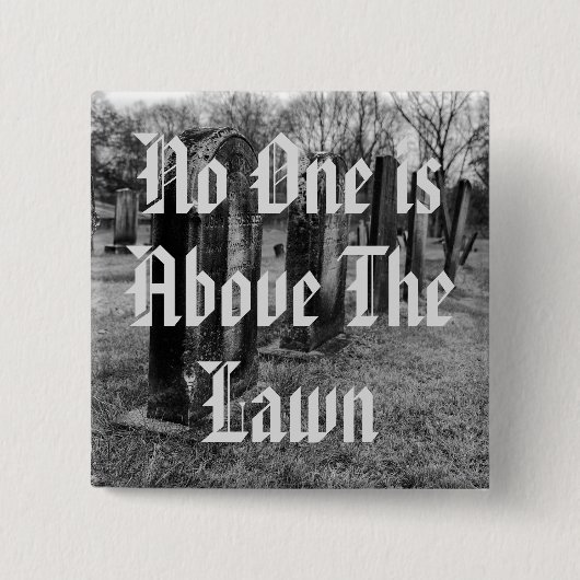 誰も芝生の上に居ない 缶バッジ (正面)