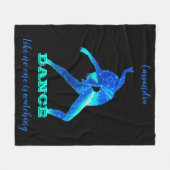 誰も見ていないようなダンス抽象芸術 フリースブランケット (正面(横))