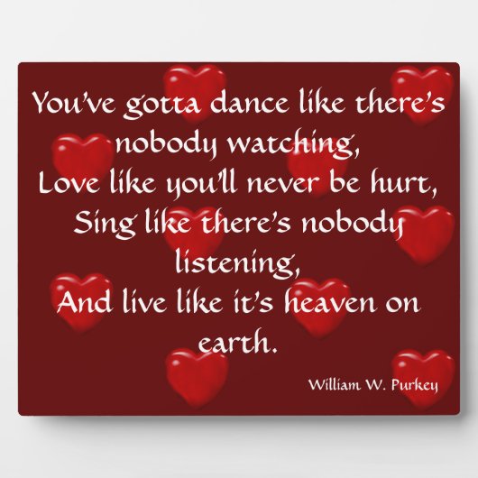 誰も見ていないようなダンス フォトプラーク (正面)