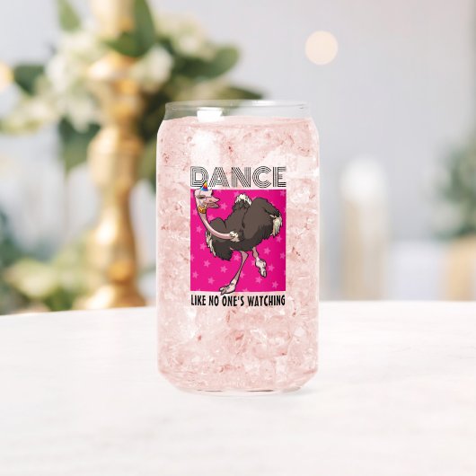 誰も見ていない漫画のダチョウおもしろいのように踊る ガラス缶 (インサイチュ (ウェディング))