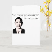 誰も親中絶の挨拶状バラック・オバマではないです カード (黄色い花)