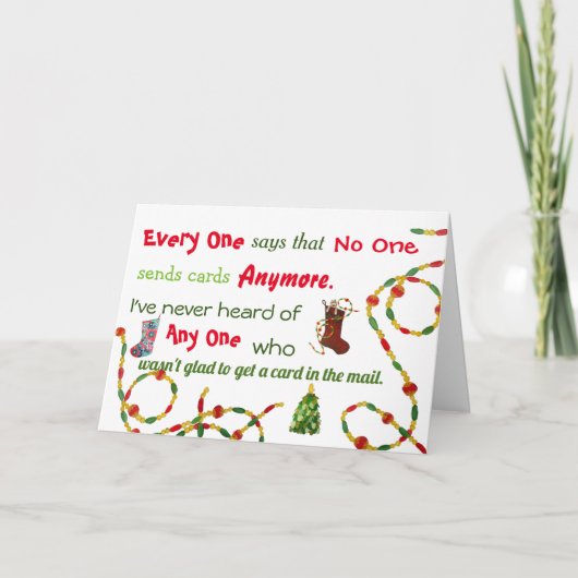 誰も誰もクリスマスカードを1枚も シーズンカード (正面)